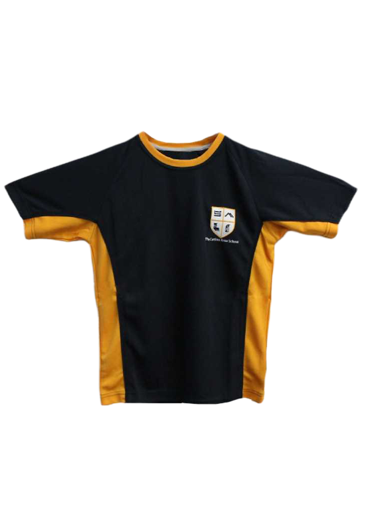 The Catlins Area School Boys PE Tee Navy/Gold
